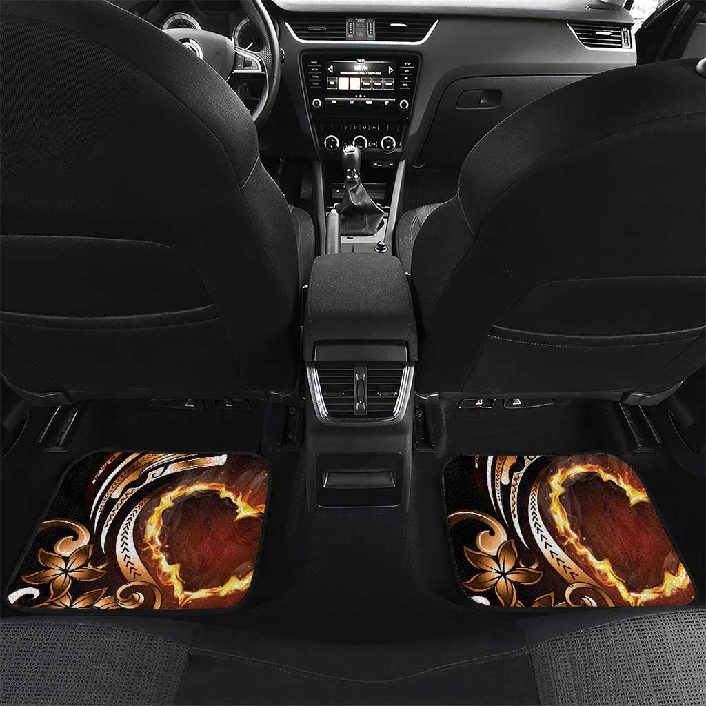 Personalised Polynesian Fiery Heart Car Mats Passionate Love