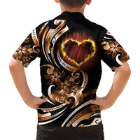 Personalised Polynesian Fiery Heart Family Matching Tank Maxi Dress and Hawaiian Shirt Passionate Love LT01 - Polynesian Pride