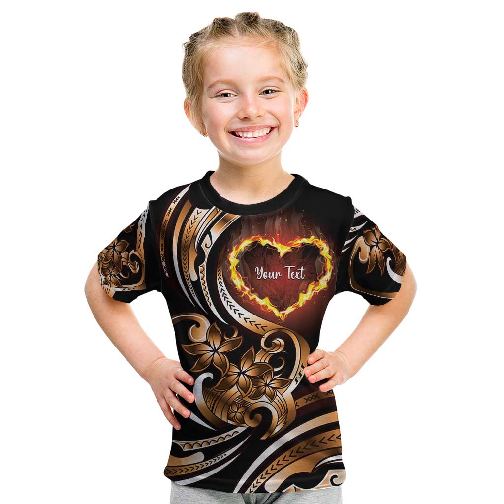 Personalised Polynesian Fiery Heart Kid T Shirt Passionate Love