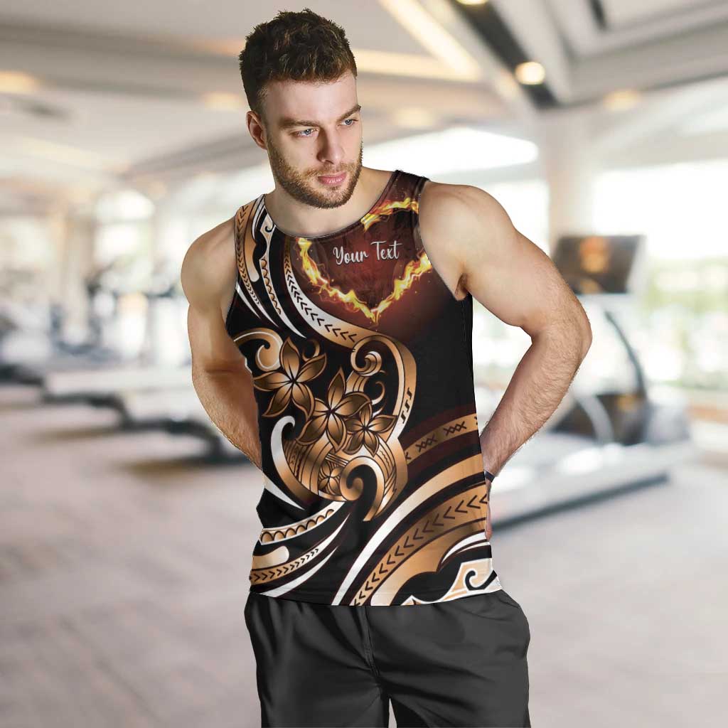 Personalised Polynesian Fiery Heart Men Tank Top Passionate Love