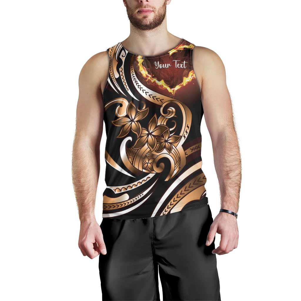 Personalised Polynesian Fiery Heart Men Tank Top Passionate Love