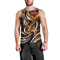 Personalised Polynesian Fiery Heart Men Tank Top Passionate Love