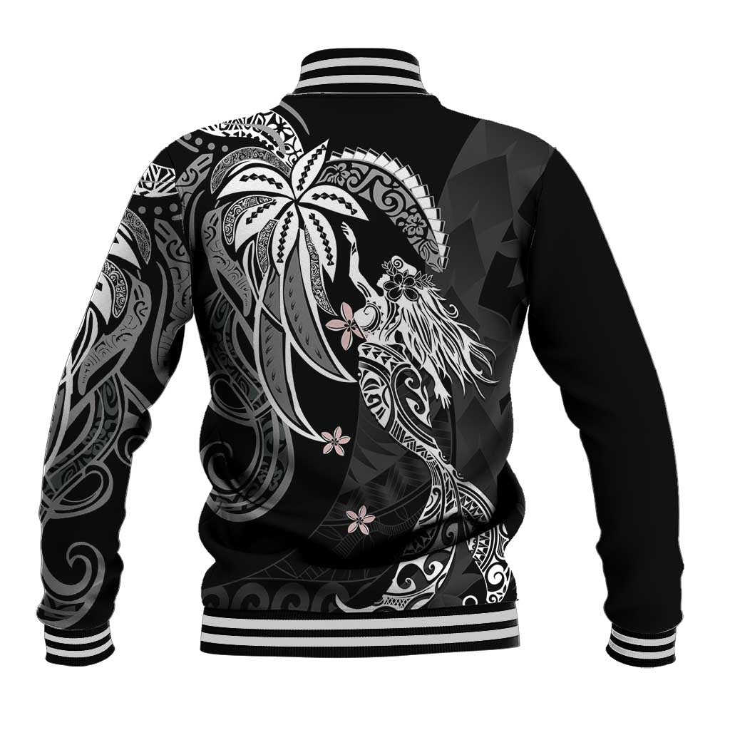 Polynesian Mermaid Plumeria Tribal Tattoo Baseball Jacket