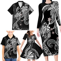 Polynesian Mermaid Plumeria Tribal Tattoo Family Matching Long Sleeve Bodycon Dress and Hawaiian Shirt LT01 - Polynesian Pride