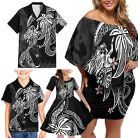 Polynesian Mermaid Plumeria Tribal Tattoo Family Matching Off Shoulder Short Dress and Hawaiian Shirt LT01 - Polynesian Pride