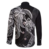 Polynesian Mermaid Plumeria Tribal Tattoo Family Matching Off Shoulder Short Dress and Hawaiian Shirt LT01 - Polynesian Pride