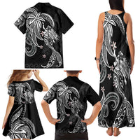 Polynesian Mermaid Plumeria Tribal Tattoo Family Matching Tank Maxi Dress and Hawaiian Shirt LT01 - Polynesian Pride