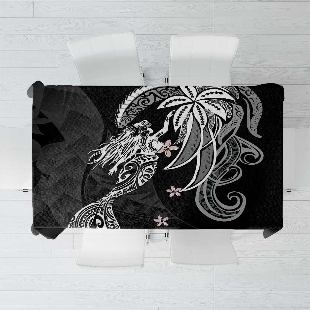 Polynesian Mermaid Plumeria Tribal Tattoo Tablecloth LT01 Black - Polynesian Pride