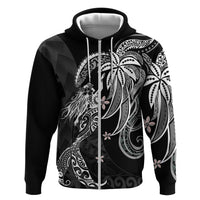 Polynesian Mermaid Plumeria Tribal Tattoo Zip Hoodie LT01 Zip Hoodie Black - Polynesian Pride