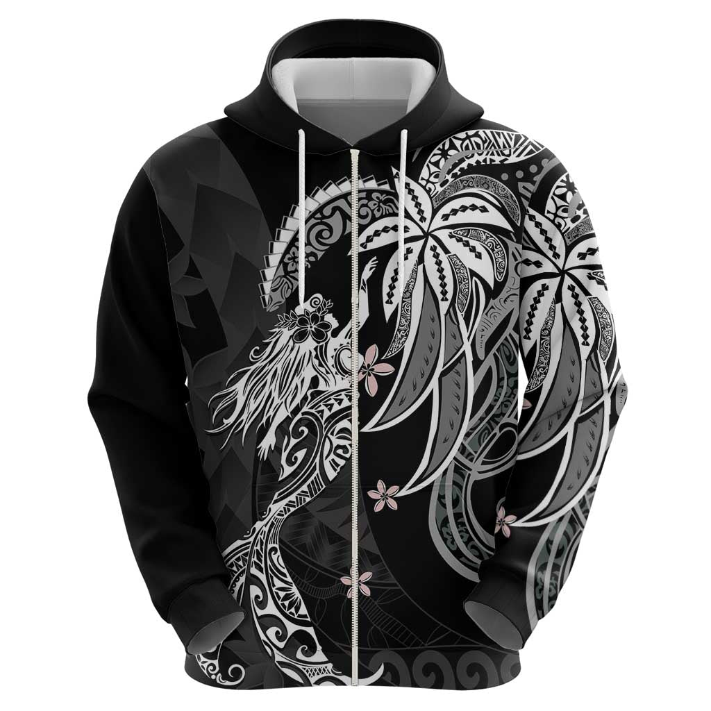 Polynesian Mermaid Plumeria Tribal Tattoo Zip Hoodie LT01 - Polynesian Pride