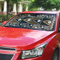 Fiji Brown Masi Pattern Auto Sun Shade Fijian Tapa