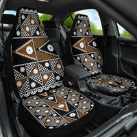 Fiji Brown Masi Pattern Car Seat Cover Fijian Tapa