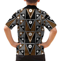 Fiji Brown Masi Pattern Family Matching Short Sleeve Bodycon Dress and Hawaiian Shirt Fijian Tapa LT01 - Polynesian Pride