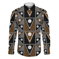 Fiji Brown Masi Pattern Family Matching Summer Maxi Dress and Hawaiian Shirt Fijian Tapa