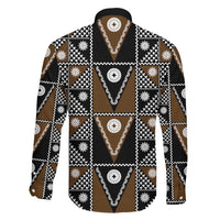 Fiji Brown Masi Pattern Family Matching Tank Maxi Dress and Hawaiian Shirt Fijian Tapa LT01 - Polynesian Pride