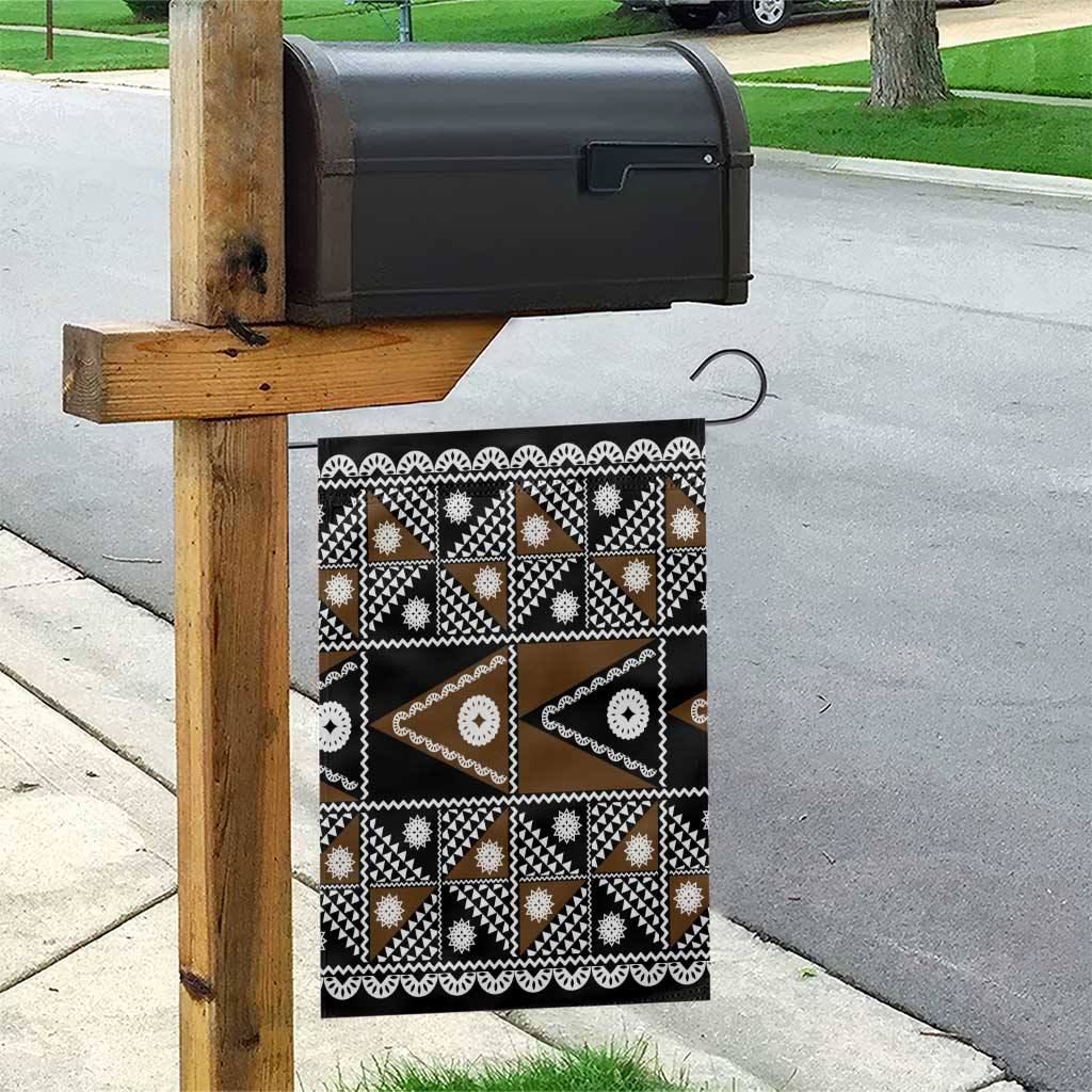 Fiji Brown Masi Pattern Garden Flag Fijian Tapa