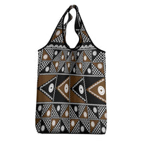 Fiji Brown Masi Pattern Grocery Bag Fijian Tapa