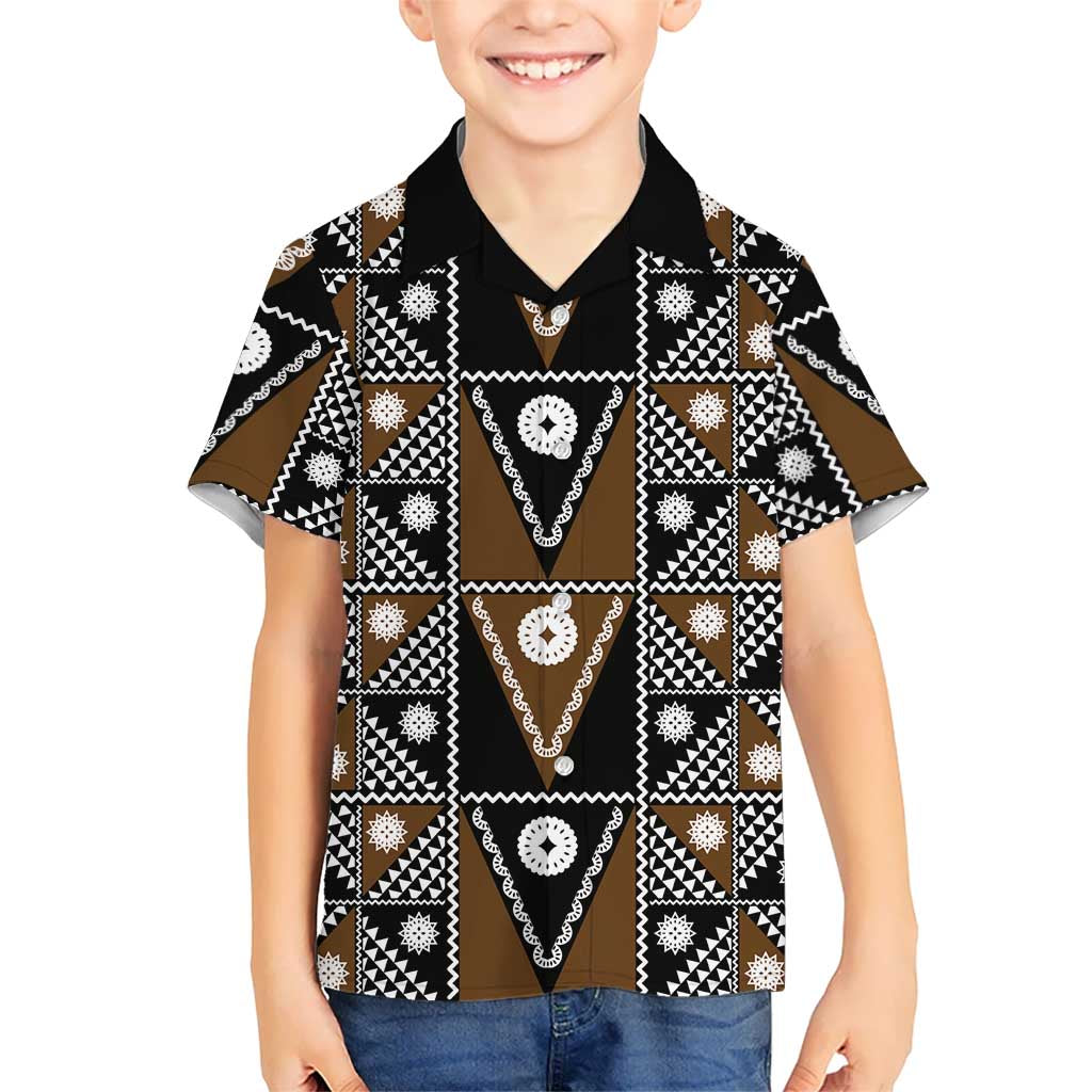Fiji Brown Masi Pattern Hawaiian Shirt Fijian Tapa