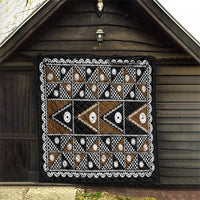 Fiji Brown Masi Pattern Quilt Fijian Tapa