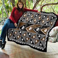 Fiji Brown Masi Pattern Quilt Fijian Tapa
