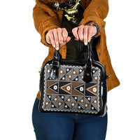 Fiji Brown Masi Pattern Shoulder Handbag Fijian Tapa