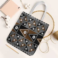 Fiji Brown Masi Pattern Tote Bag Fijian Tapa
