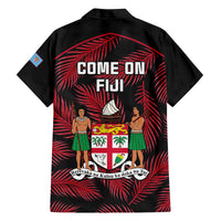 Fiji Rugby Family Matching Tank Maxi Dress and Hawaiian Shirt Flying Fijians Red Palm Tree Version LT01 - Polynesian Pride