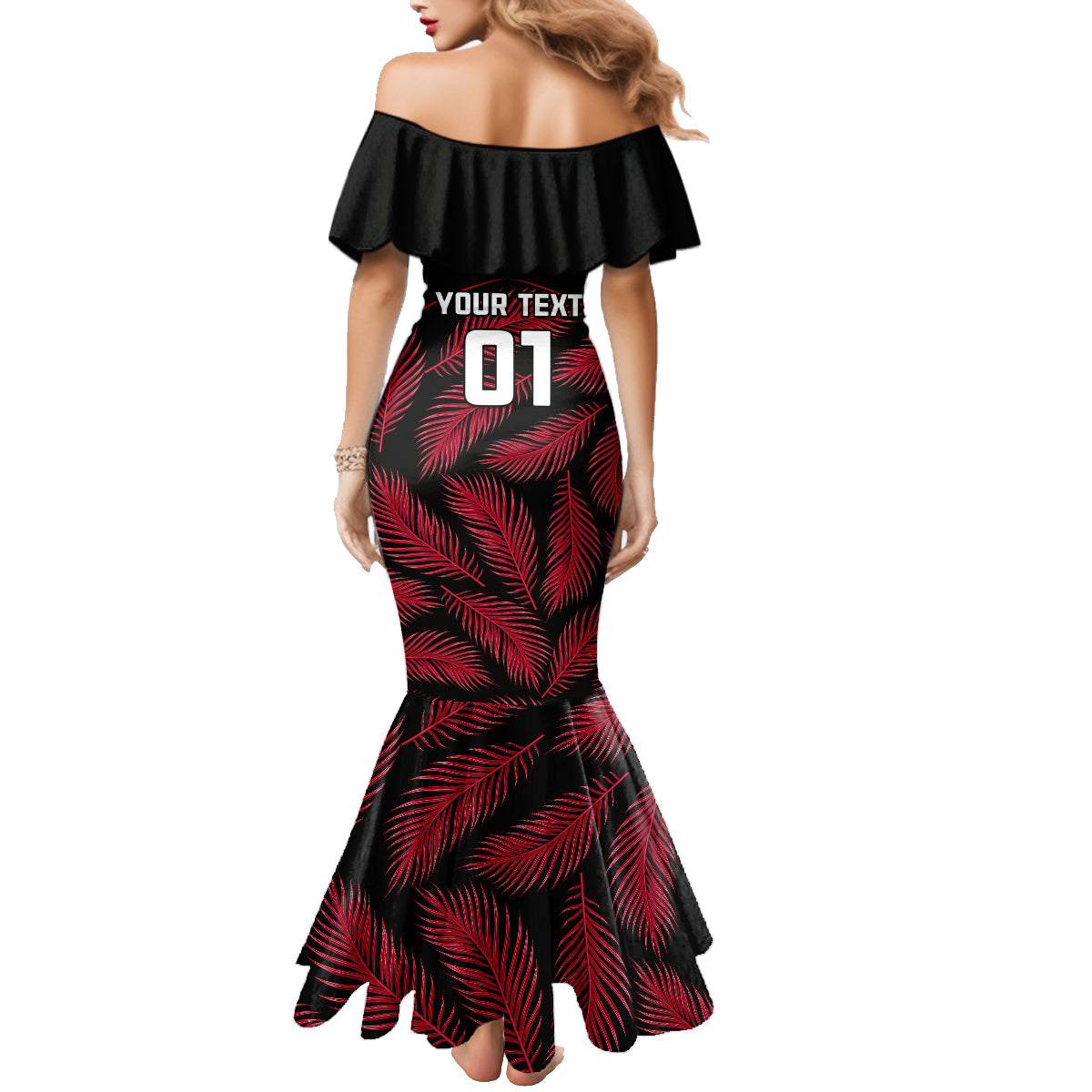 Custom Fiji Rugby Family Matching Mermaid Dress and Hawaiian Shirt Flying Fijians Red Palm Tree Version LT01 - Polynesian Pride