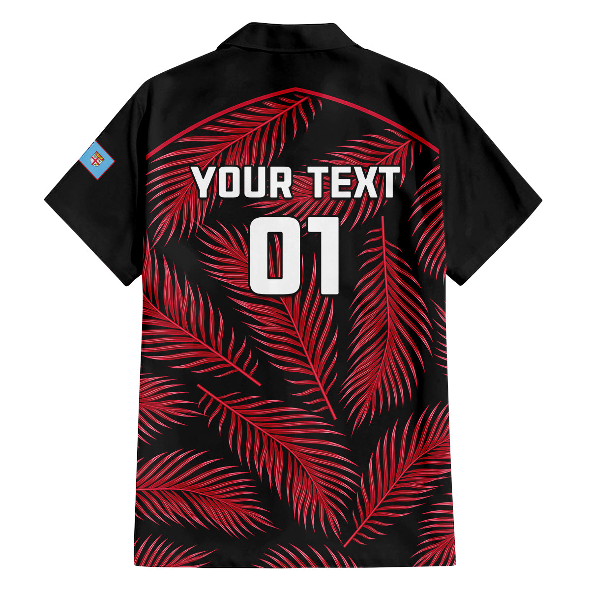 Custom Fiji Rugby Family Matching Off Shoulder Short Dress and Hawaiian Shirt Flying Fijians Red Palm Tree Version LT01 - Polynesian Pride