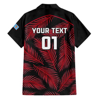Custom Fiji Rugby Family Matching Off Shoulder Short Dress and Hawaiian Shirt Flying Fijians Red Palm Tree Version LT01 - Polynesian Pride