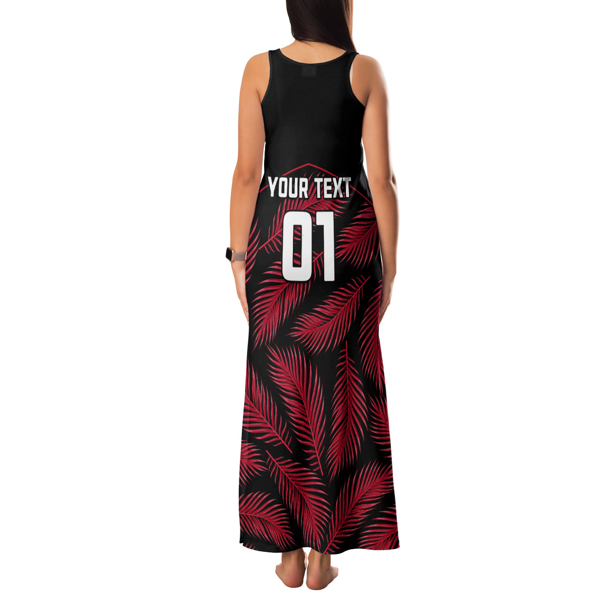 Custom Fiji Rugby Family Matching Tank Maxi Dress and Hawaiian Shirt Flying Fijians Red Palm Tree Version LT01 - Polynesian Pride