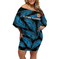 fiji-rugby-off-shoulder-short-dress-flying-fijians-blue-palm-tree-version