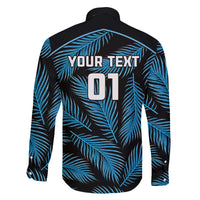 Custom Fiji Rugby Family Matching Tank Maxi Dress and Hawaiian Shirt Flying Fijians Blue Palm Tree Version LT01 - Polynesian Pride