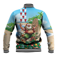 Hawaii Christmas Santa Claus Baseball Jacket Mele Kalikimaka Tropical Beach