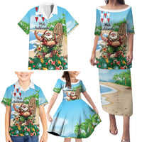 Hawaii Christmas Santa Claus Family Matching Puletasi and Hawaiian Shirt Mele Kalikimaka Tropical Beach LT01 - Polynesian Pride