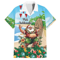 Hawaii Christmas Santa Claus Family Matching Puletasi and Hawaiian Shirt Mele Kalikimaka Tropical Beach LT01 Dad's Shirt - Short Sleeve Art - Polynesian Pride
