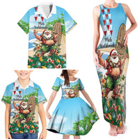 Hawaii Christmas Santa Claus Family Matching Tank Maxi Dress and Hawaiian Shirt Mele Kalikimaka Tropical Beach LT01 - Polynesian Pride