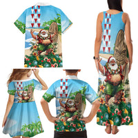 Hawaii Christmas Santa Claus Family Matching Tank Maxi Dress and Hawaiian Shirt Mele Kalikimaka Tropical Beach LT01 - Polynesian Pride
