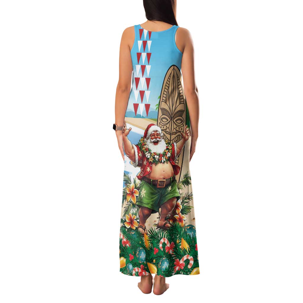 Hawaii Christmas Santa Claus Family Matching Tank Maxi Dress and Hawaiian Shirt Mele Kalikimaka Tropical Beach LT01 - Polynesian Pride