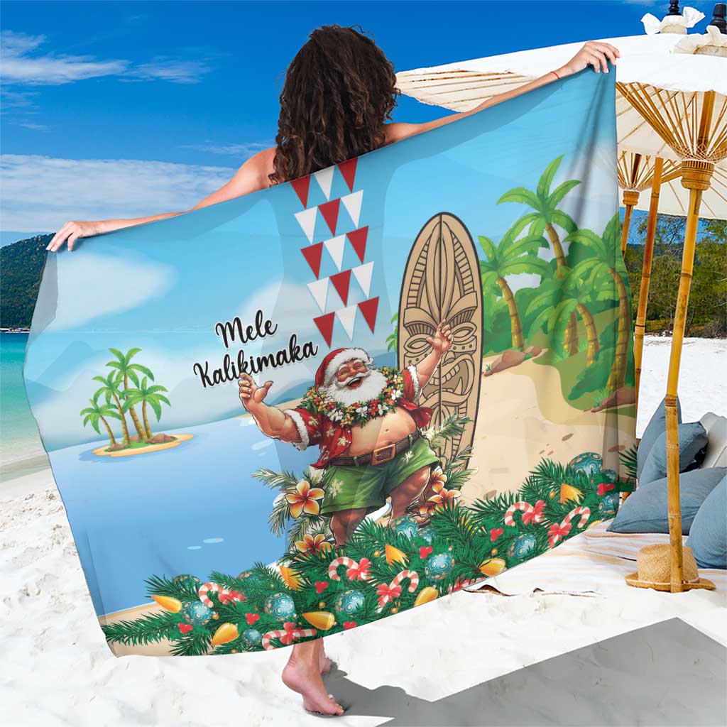 Hawaii Christmas Santa Claus Sarong Mele Kalikimaka Tropical Beach LT01 One Size 44 x 66 inches Art - Polynesian Pride
