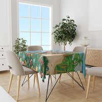 Hawaii Christmas Santa Claus Tablecloth Mele Kalikimaka Tropical Beach