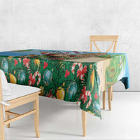 Hawaii Christmas Santa Claus Tablecloth Mele Kalikimaka Tropical Beach