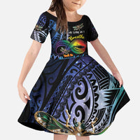 Personalised Polynesian Memorial Family Matching Long Sleeve Bodycon Dress and Hawaiian Shirt As Long As I Breathe You'll Be Remembered LT01 Daughter's Dress Colorful - Polynesian Pride