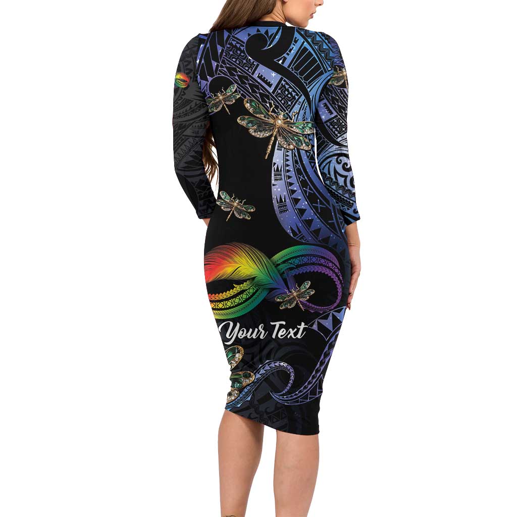 Personalised Polynesian Memorial Family Matching Long Sleeve Bodycon Dress and Hawaiian Shirt As Long As I Breathe You'll Be Remembered LT01 - Polynesian Pride