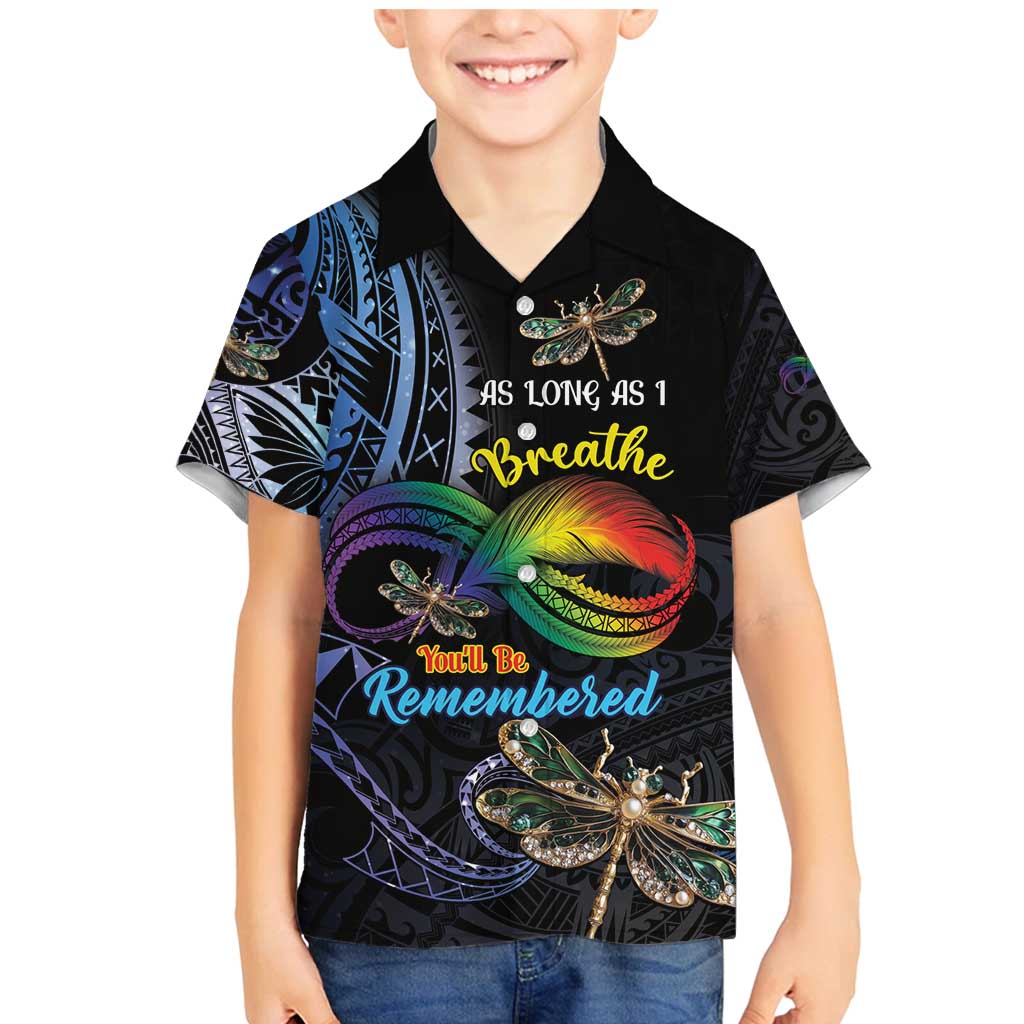 Personalised Polynesian Memorial Family Matching Mermaid Dress and Hawaiian Shirt As Long As I Breathe You'll Be Remembered LT01 Son's Shirt Colorful - Polynesian Pride