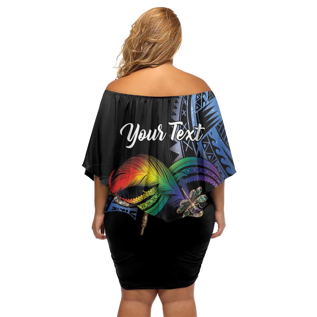 Personalised Polynesian Memorial Family Matching Off Shoulder Short Dress and Hawaiian Shirt As Long As I Breathe You'll Be Remembered LT01 - Polynesian Pride