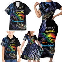 Personalised Polynesian Memorial Family Matching Short Sleeve Bodycon Dress and Hawaiian Shirt As Long As I Breathe You'll Be Remembered LT01 - Polynesian Pride