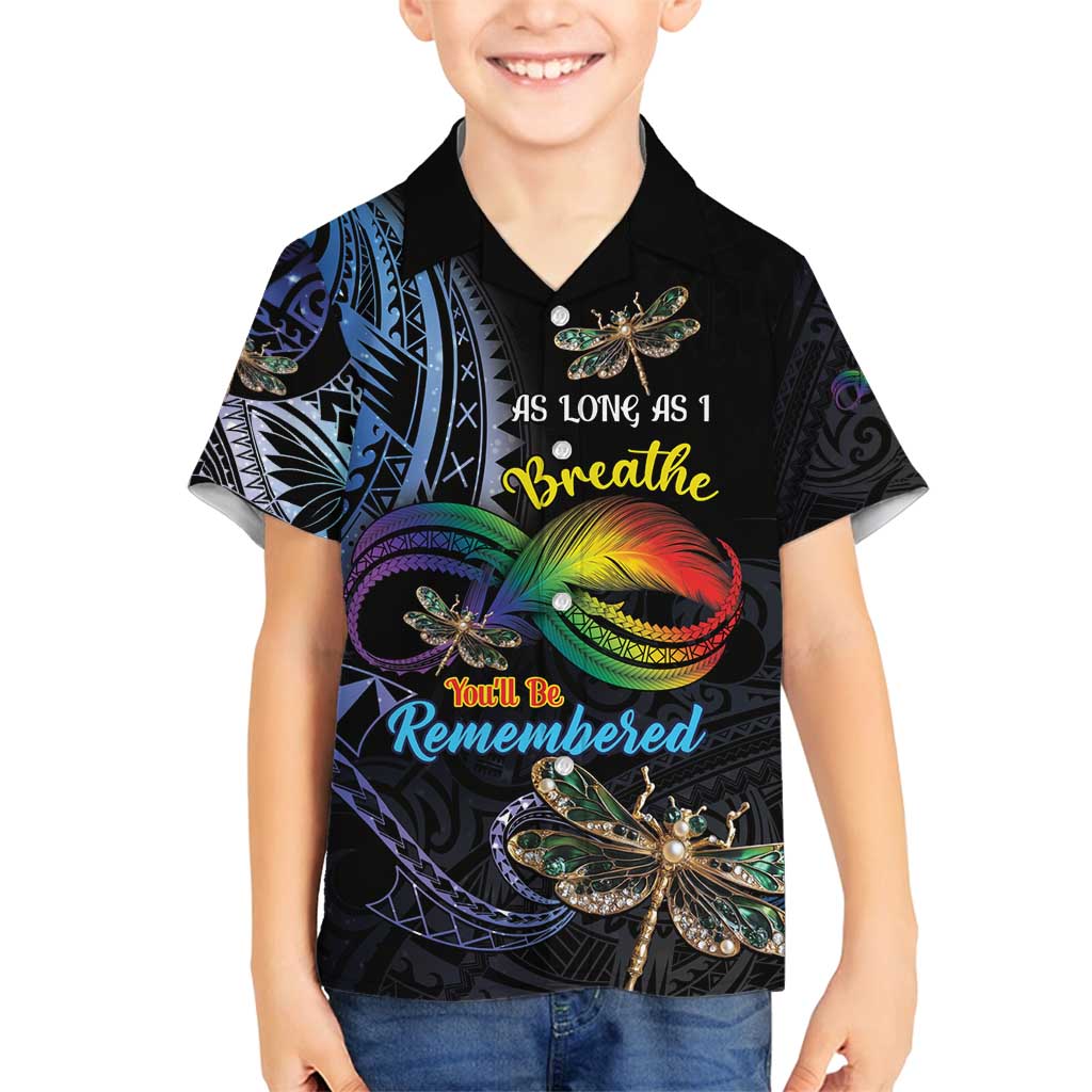 Personalised Polynesian Memorial Family Matching Tank Maxi Dress and Hawaiian Shirt As Long As I Breathe You'll Be Remembered LT01 Son's Shirt Colorful - Polynesian Pride