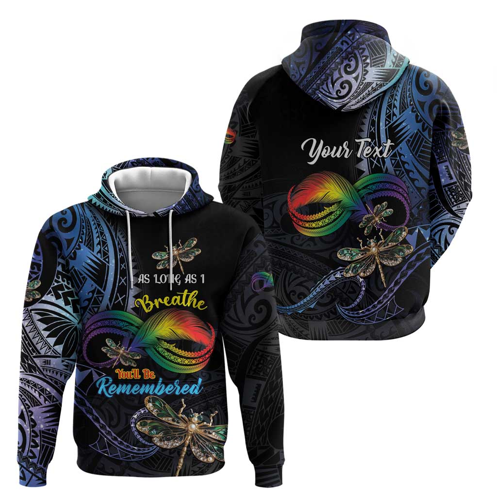 Personalised Polynesian Memorial Hoodie As Long As I Breathe You'll Be Remembered