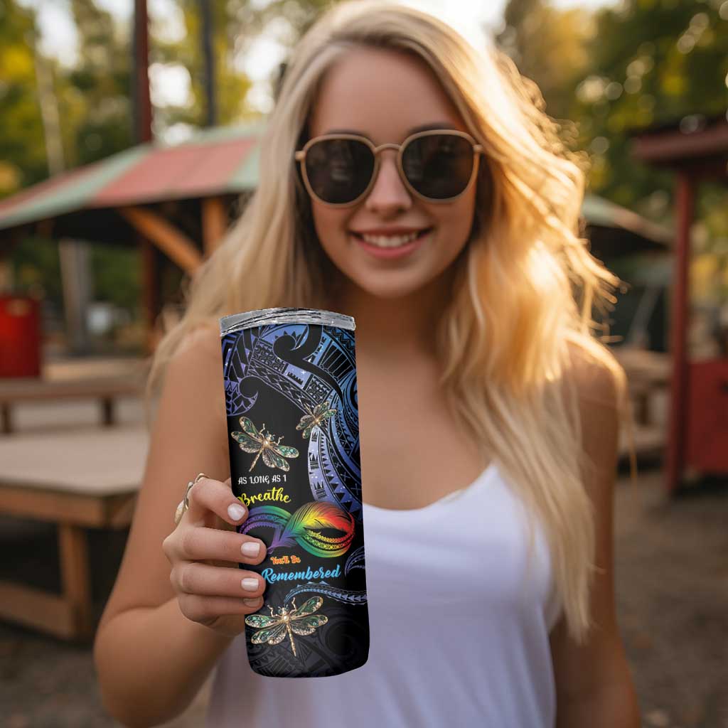 Personalised Polynesian Memorial Skinny Tumbler As Long As I Breathe You'll Be Remembered